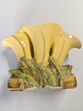 vintage 1950's MCCOY triple bloom calla lily ceramic vase